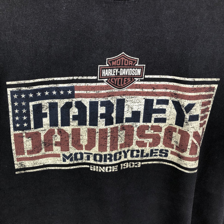 00'S Harley-Davidson Motorcycle Bike T-shirt Made in USA Men's L size cotton black type Vintage Second Hand