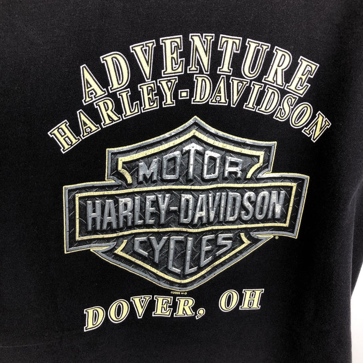 00'S Harley-Davidson Motorcycle Bike T-shirt Made in USA Men's L size cotton black type Vintage Second Hand