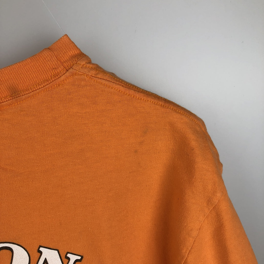 2000'S Harley-Davidson Fire Pattern Motorcycle T-Shirt, Made in USA, Men's Size Medium cotton orange type Vintage Second Hand