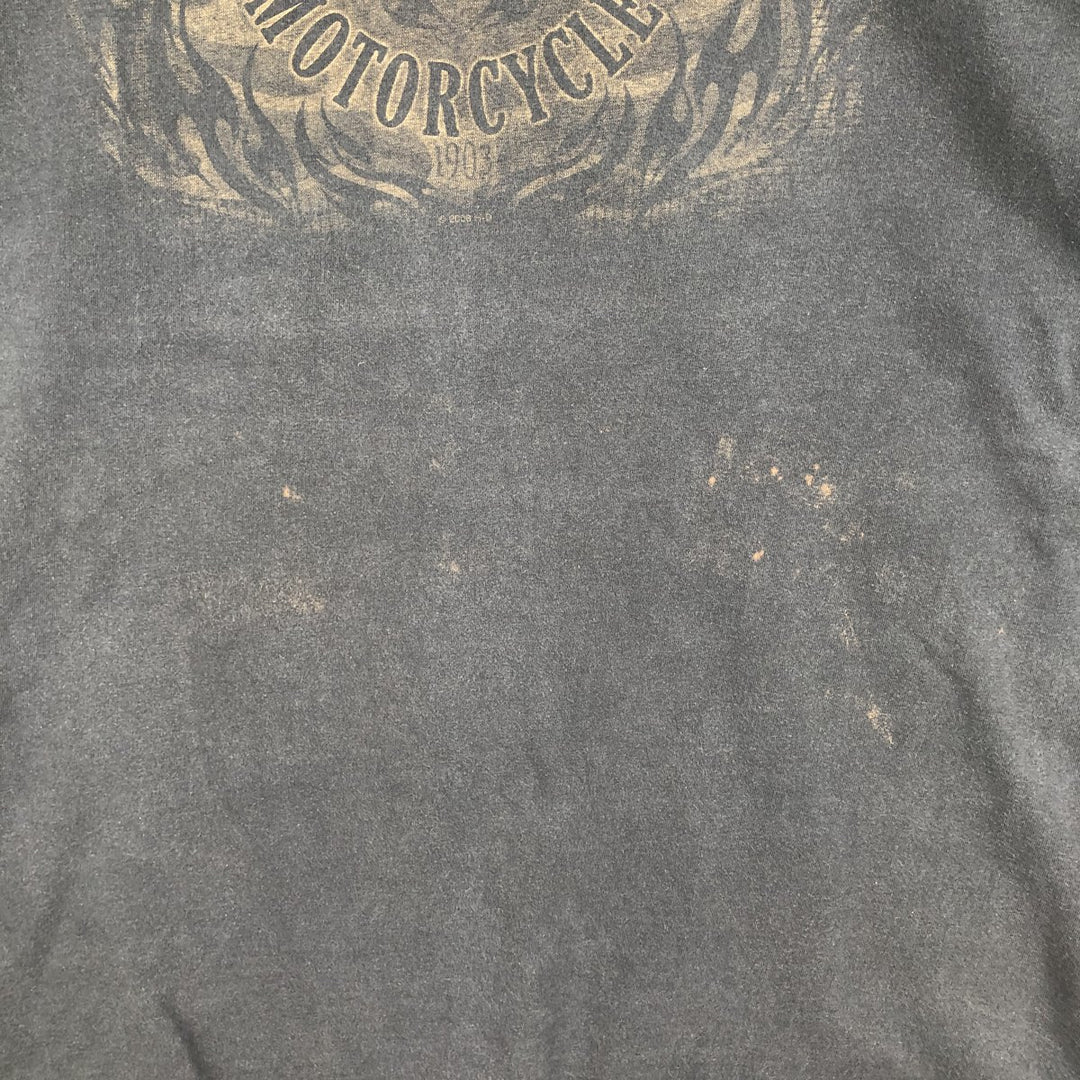 2000'S Harley-Davidson Pin-Up Girl Motorcycle Bike T-Shirt, Made in USA, Men's XXL cotton Charcoal Vintage Second Hand