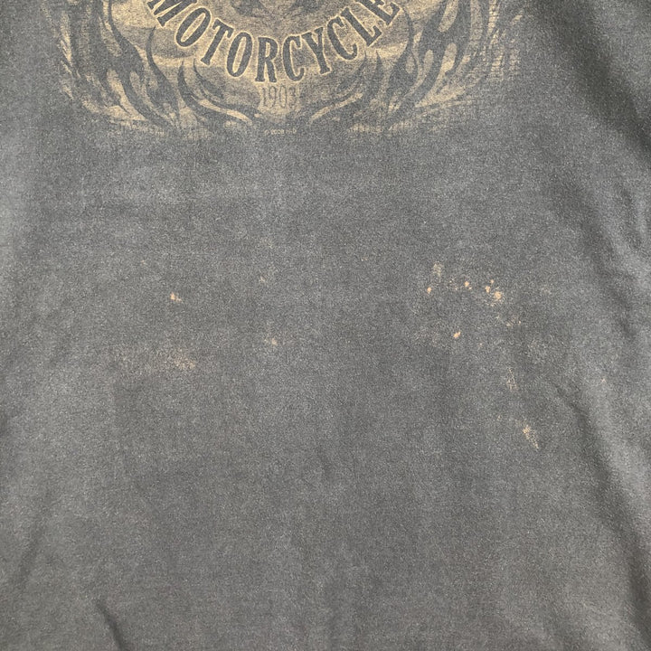2000'S Harley-Davidson Pin-Up Girl Motorcycle Bike T-Shirt, Made in USA, Men's XXL cotton Charcoal Vintage Second Hand