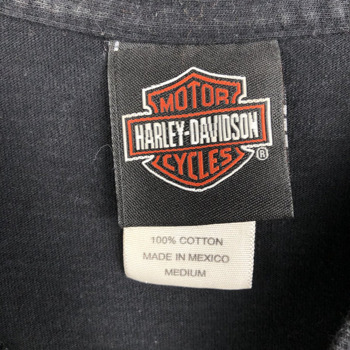 2000'S Harley-Davidson American flag pattern motorcycle t-shirt, men's size M (approx.) cotton black type Vintage Second Hand