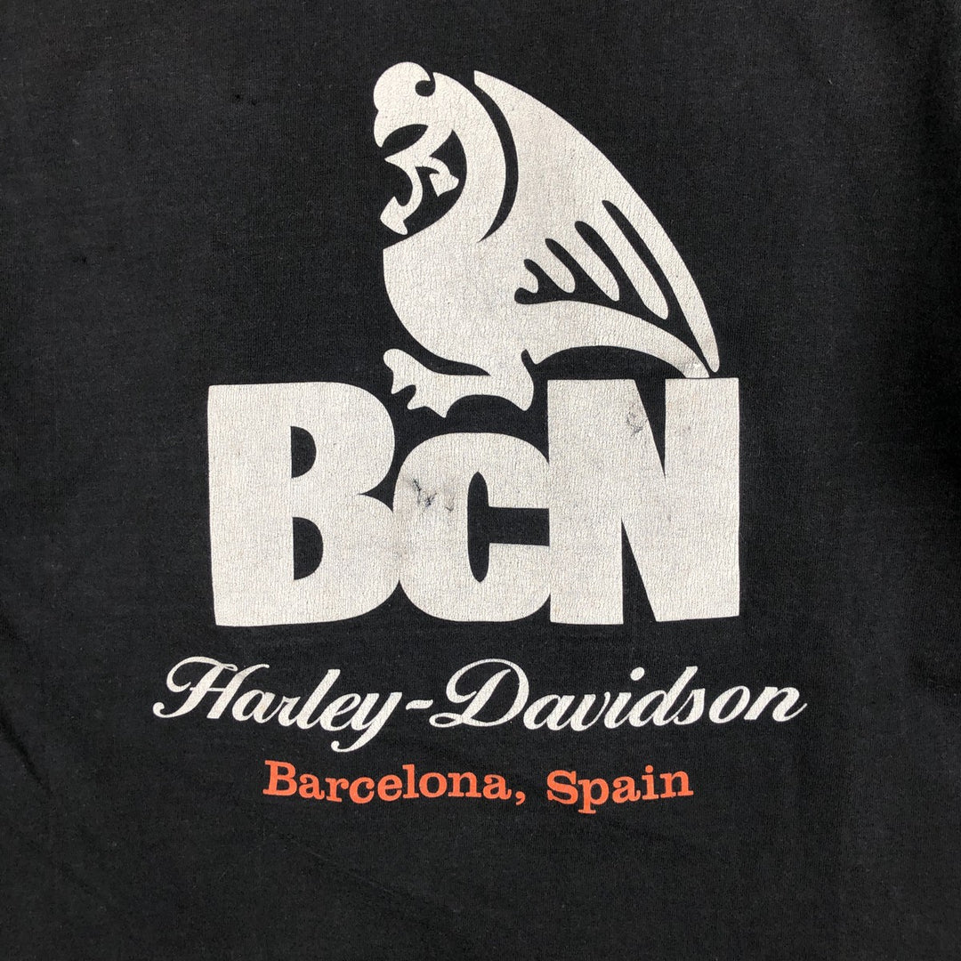 2000'S Harley-Davidson American flag pattern motorcycle t-shirt, men's size M (approx.) cotton black type Vintage Second Hand