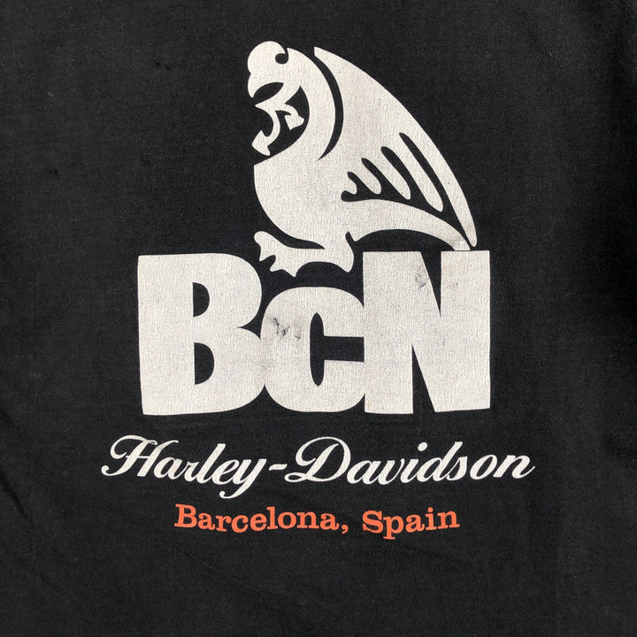 2000'S Harley-Davidson American flag pattern motorcycle t-shirt, men's size M (approx.) cotton black type Vintage Second Hand