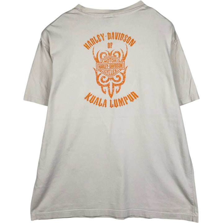 Harley-Davidson Tribal Motorcycle T-Shirt, Men's Size L (approx.) unclear Beige type Vintage Second Hand