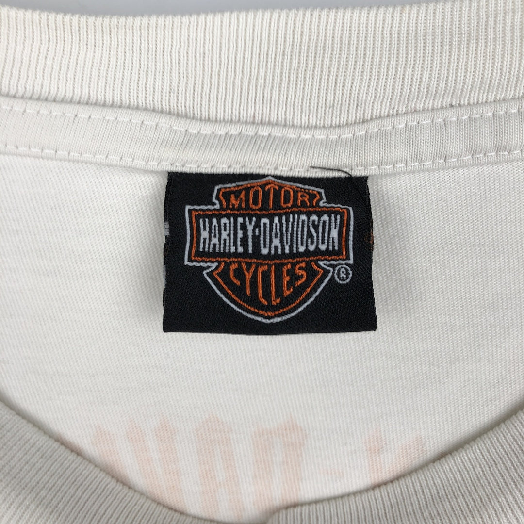Harley-Davidson Tribal Motorcycle T-Shirt, Men's Size L (approx.) unclear Beige type Vintage Second Hand