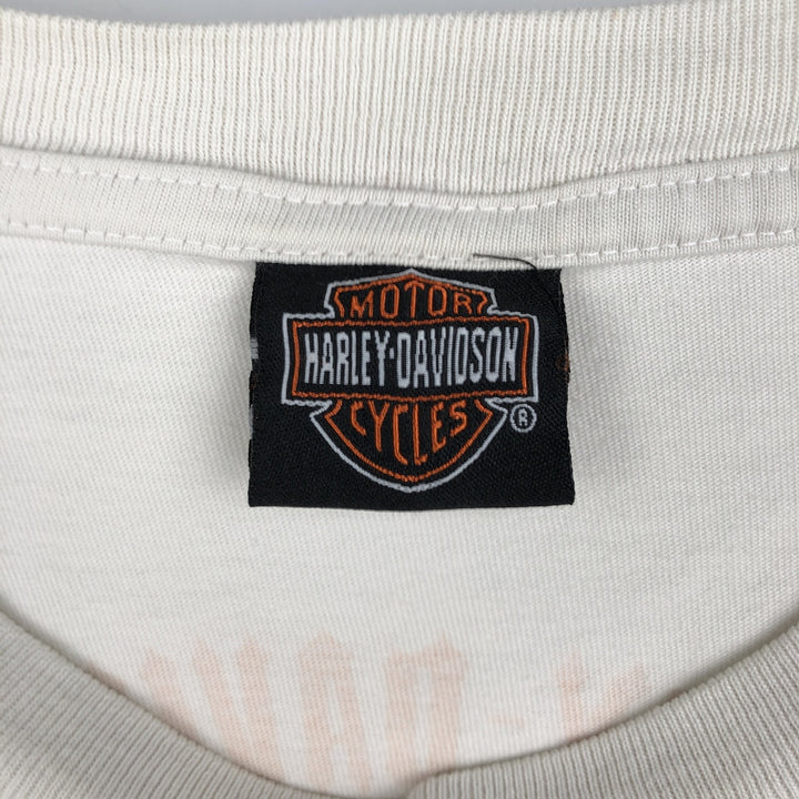 Harley-Davidson Tribal Motorcycle T-Shirt, Men's Size L (approx.) unclear Beige type Vintage Second Hand