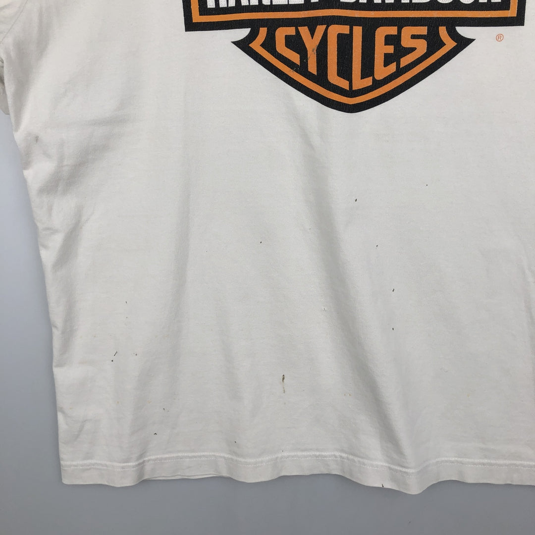 Harley-Davidson Tribal Motorcycle T-Shirt, Men's Size L (approx.) unclear Beige type Vintage Second Hand