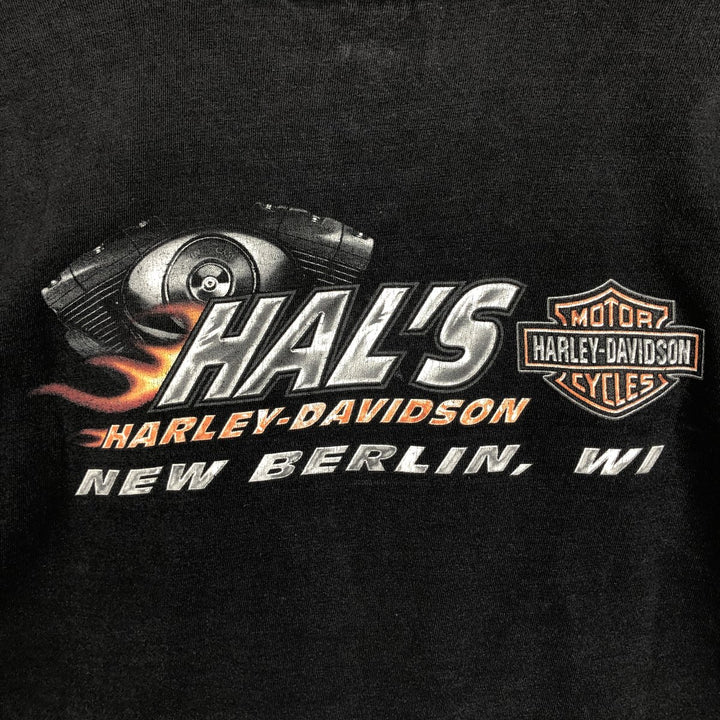 00'S Harley-Davidson Motorcycle Bike T-shirt Men's XL size unclear black type Vintage Second Hand