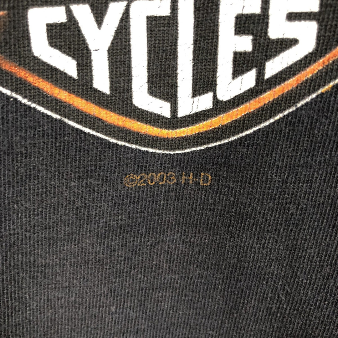 00'S Harley-Davidson Motorcycle Bike T-shirt Men's XL size unclear black type Vintage Second Hand