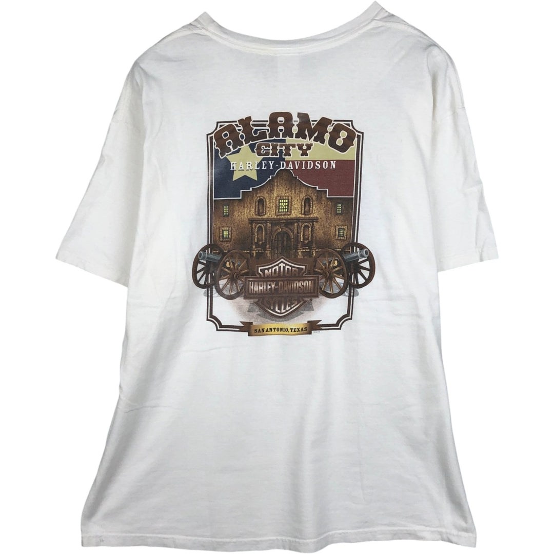 00'S Harley-Davidson Stars and Stripes Motorcycle Bike T-shirt Men's XL cotton white type Vintage Second Hand