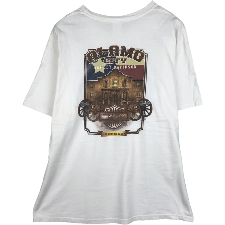 00'S Harley-Davidson Stars and Stripes Motorcycle Bike T-shirt Men's XL cotton white type Vintage Second Hand