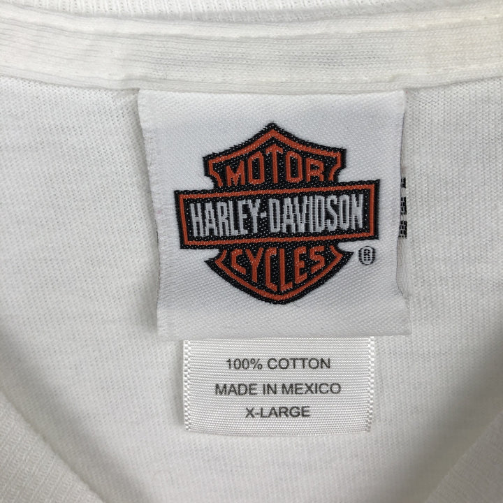 00'S Harley-Davidson Stars and Stripes Motorcycle Bike T-shirt Men's XL cotton white type Vintage Second Hand