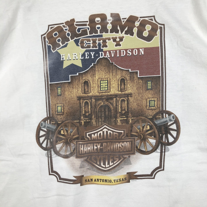 00'S Harley-Davidson Stars and Stripes Motorcycle Bike T-shirt Men's XL cotton white type Vintage Second Hand