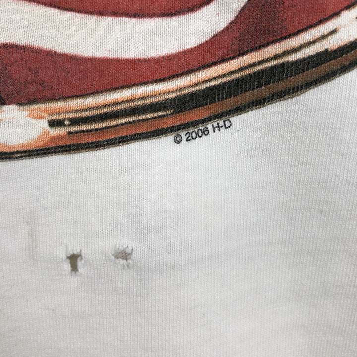 00'S Harley-Davidson Stars and Stripes Motorcycle Bike T-shirt Men's XL cotton white type Vintage Second Hand