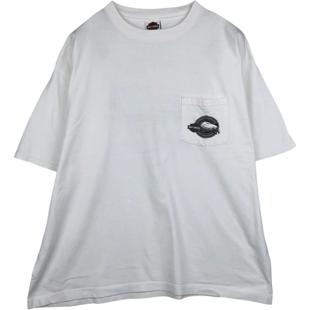 00'S Harley-Davidson Motorcycle Bike T-shirt Men's XXL unclear white type Vintage Second Hand