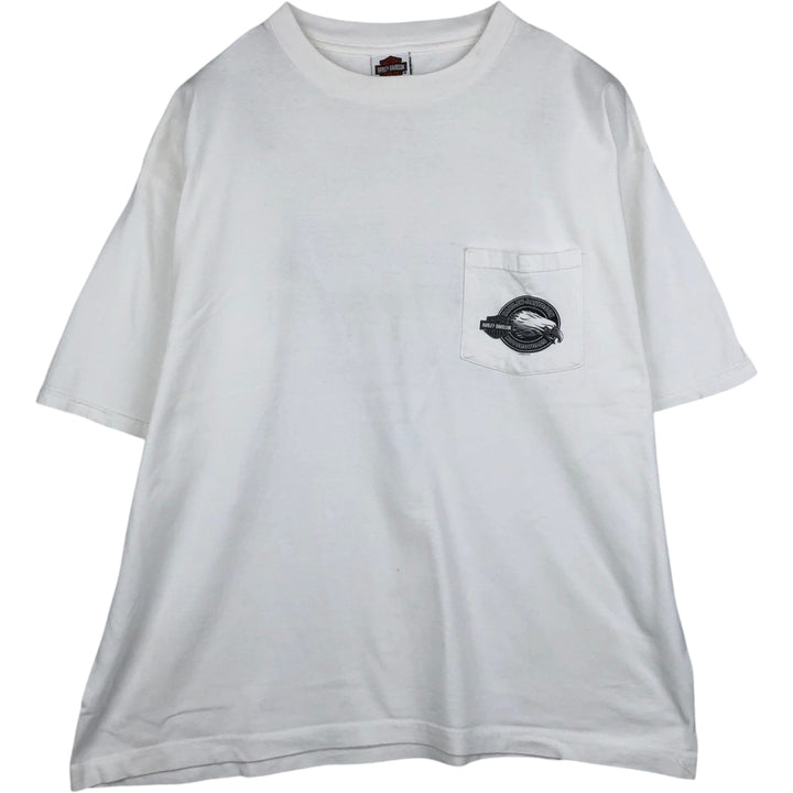 00'S Harley-Davidson Motorcycle Bike T-shirt Men's XXL unclear white type Vintage Second Hand