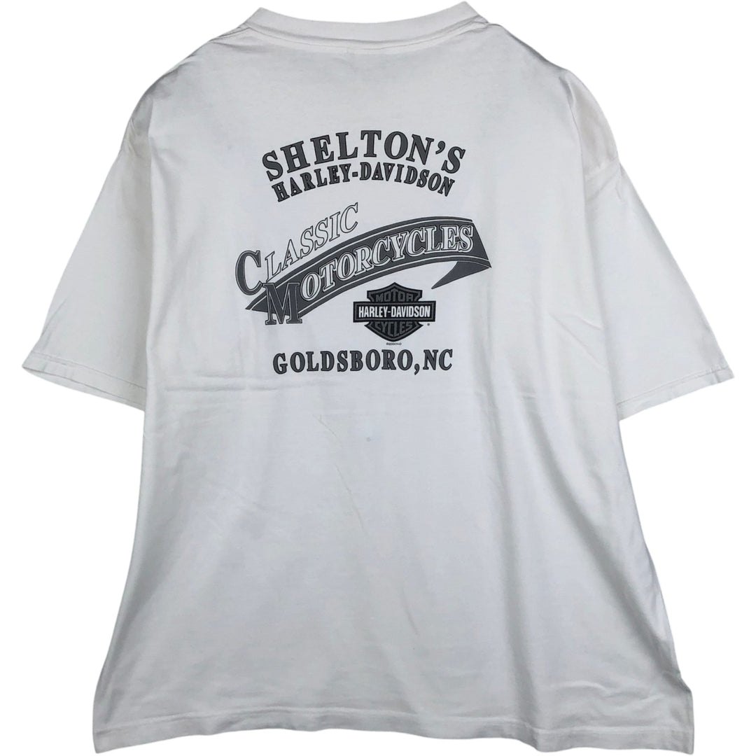 00'S Harley-Davidson Motorcycle Bike T-shirt Men's XXL unclear white type Vintage Second Hand