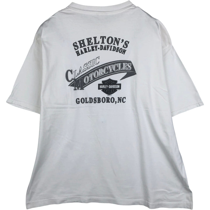 00'S Harley-Davidson Motorcycle Bike T-shirt Men's XXL unclear white type Vintage Second Hand