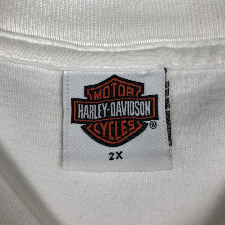 00'S Harley-Davidson Motorcycle Bike T-shirt Men's XXL unclear white type Vintage Second Hand