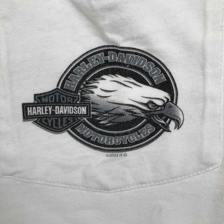 00'S Harley-Davidson Motorcycle Bike T-shirt Men's XXL unclear white type Vintage Second Hand