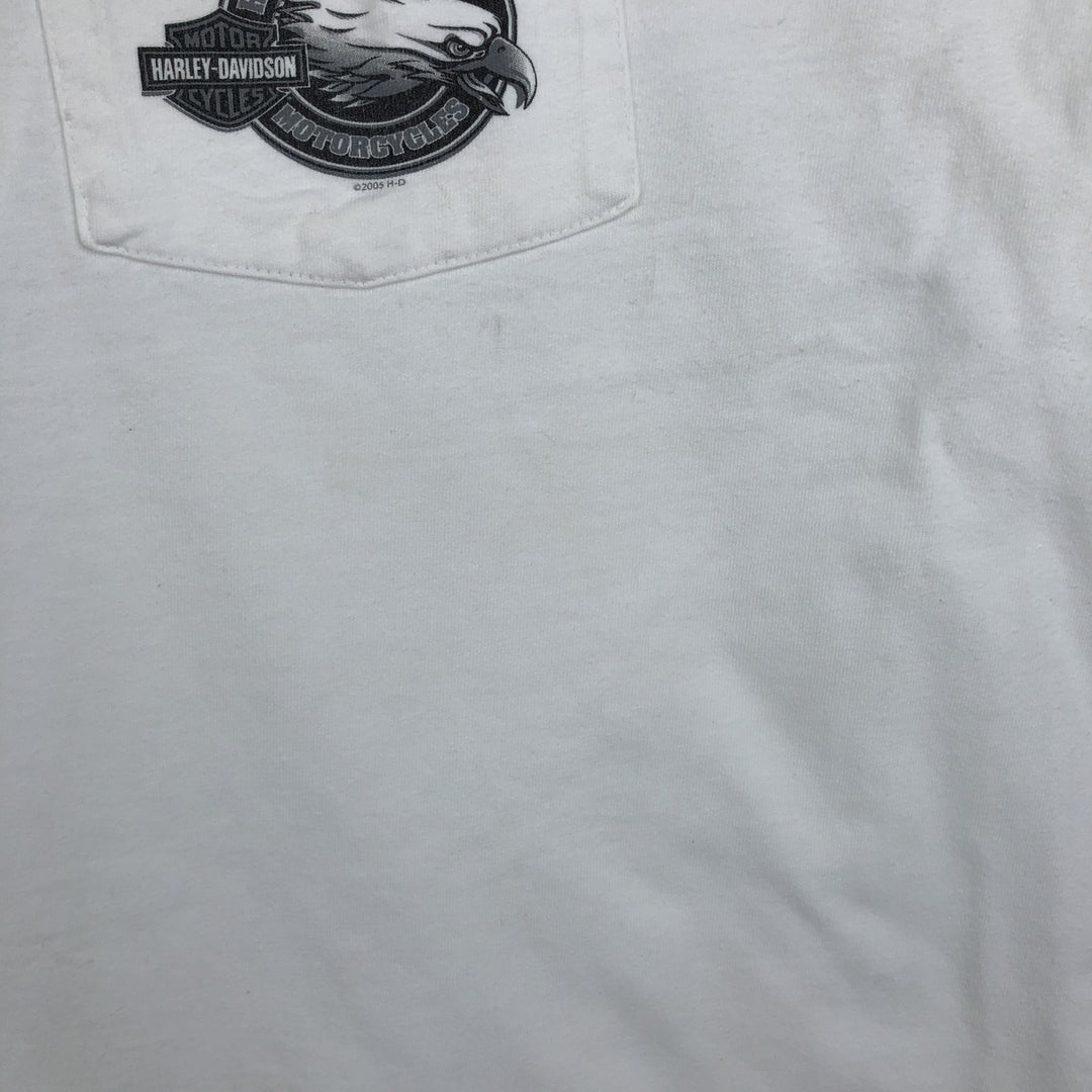 00'S Harley-Davidson Motorcycle Bike T-shirt Men's XXL unclear white type Vintage Second Hand