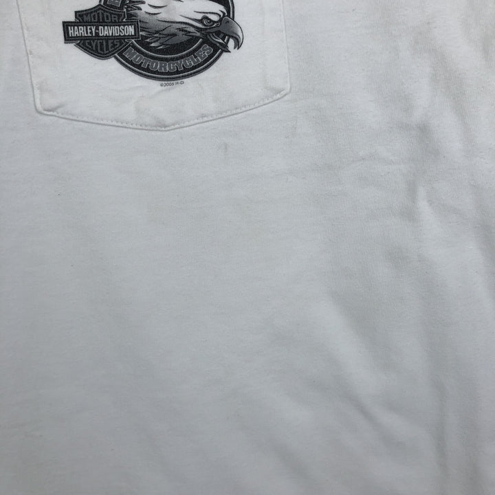 00'S Harley-Davidson Motorcycle Bike T-shirt Men's XXL unclear white type Vintage Second Hand