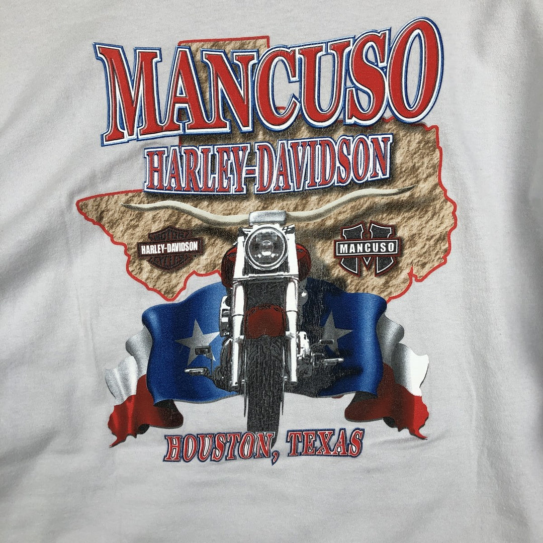 00'S Harley-Davidson Stars and Stripes Motorcycle Bike T-shirt Men's XL cotton Blue type light blue Vintage Second Hand