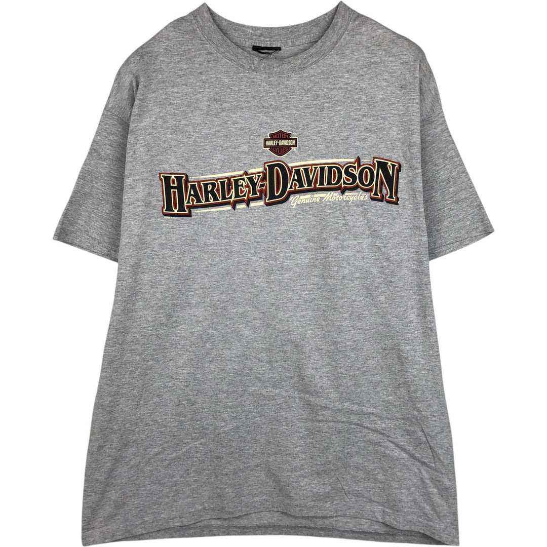 00'S Harley-Davidson Motorcycle Bike T-shirt Men's XL size unclear gray type Vintage Second Hand