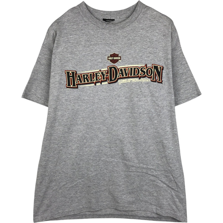 00'S Harley-Davidson Motorcycle Bike T-shirt Men's XL size unclear gray type Vintage Second Hand