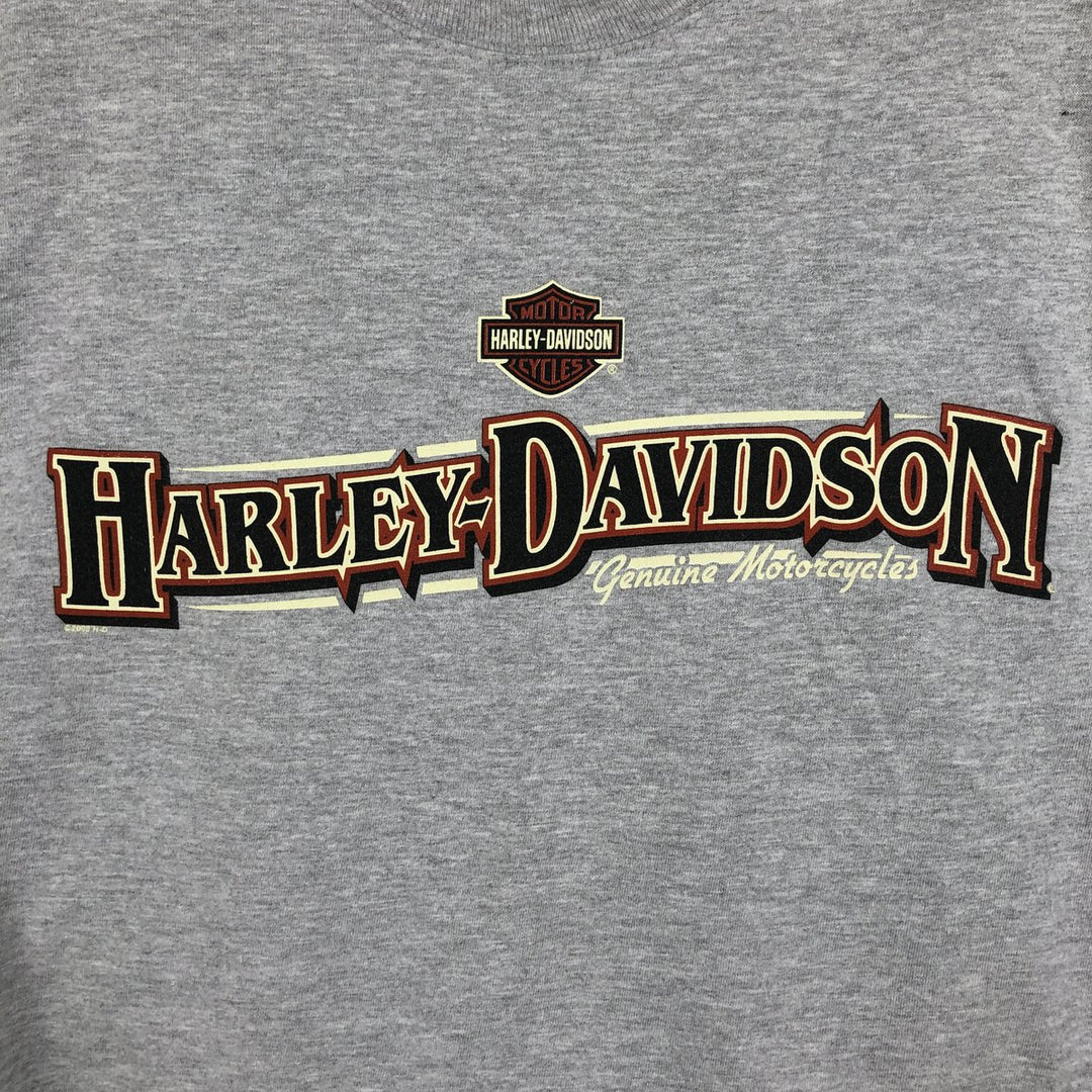00'S Harley-Davidson Motorcycle Bike T-shirt Men's XL size unclear gray type Vintage Second Hand