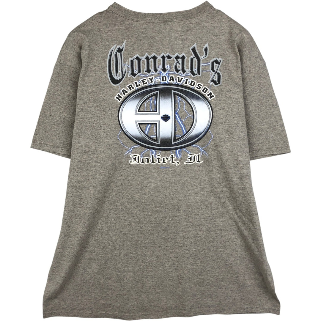 00'S Harley-Davidson Henley Neck Motorcycle Bike T-Shirt Made in USA Men's XL cotton Beige type Vintage Second Hand