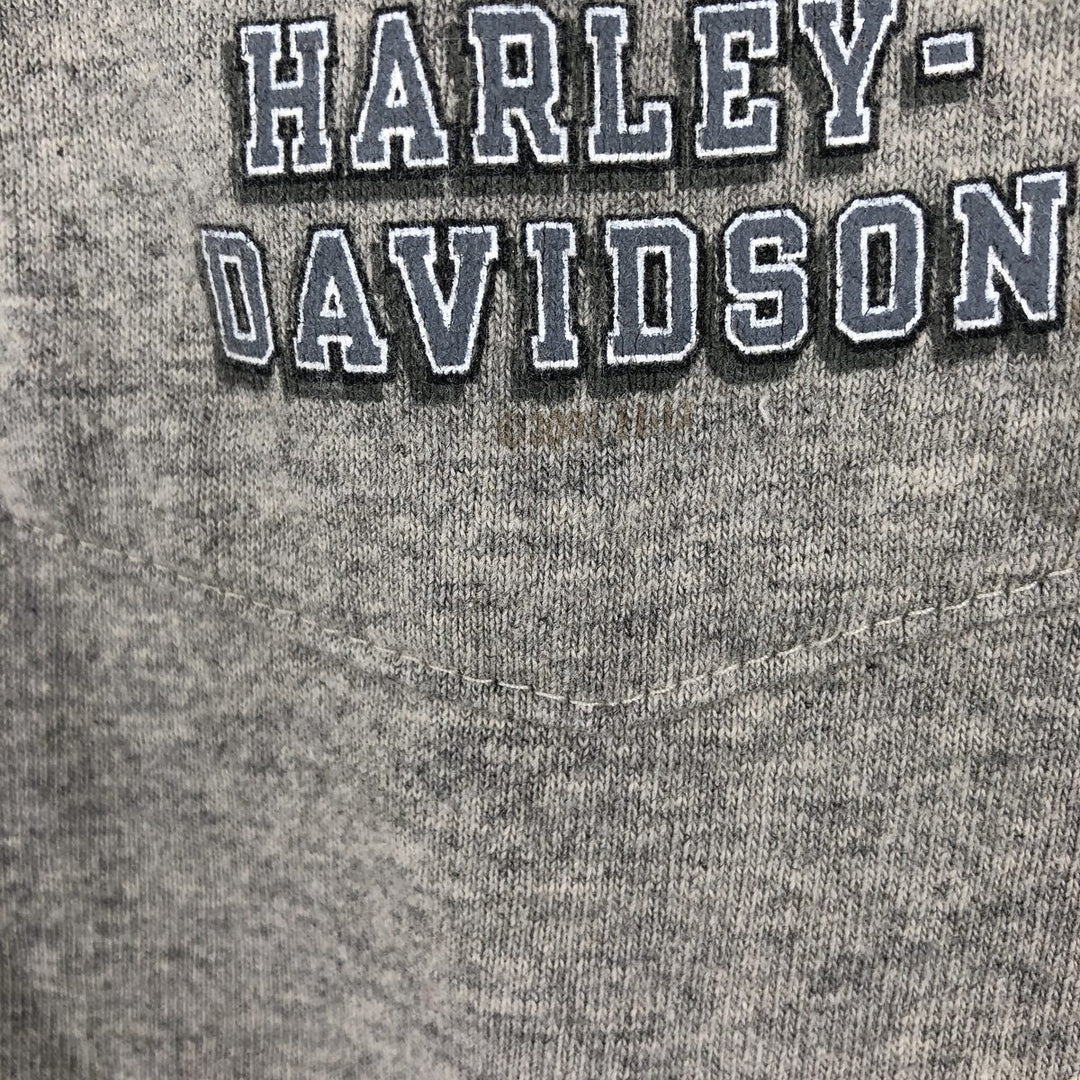 00'S Harley-Davidson Henley Neck Motorcycle Bike T-Shirt Made in USA Men's XL cotton Beige type Vintage Second Hand