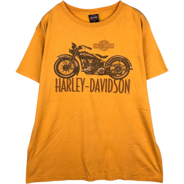 00'S Harley-Davidson Motorcycle Bike T-shirt Men's XL size unclear orange type Vintage Second Hand
