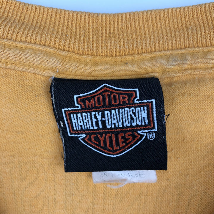 00'S Harley-Davidson Motorcycle Bike T-shirt Men's XL size unclear orange type Vintage Second Hand