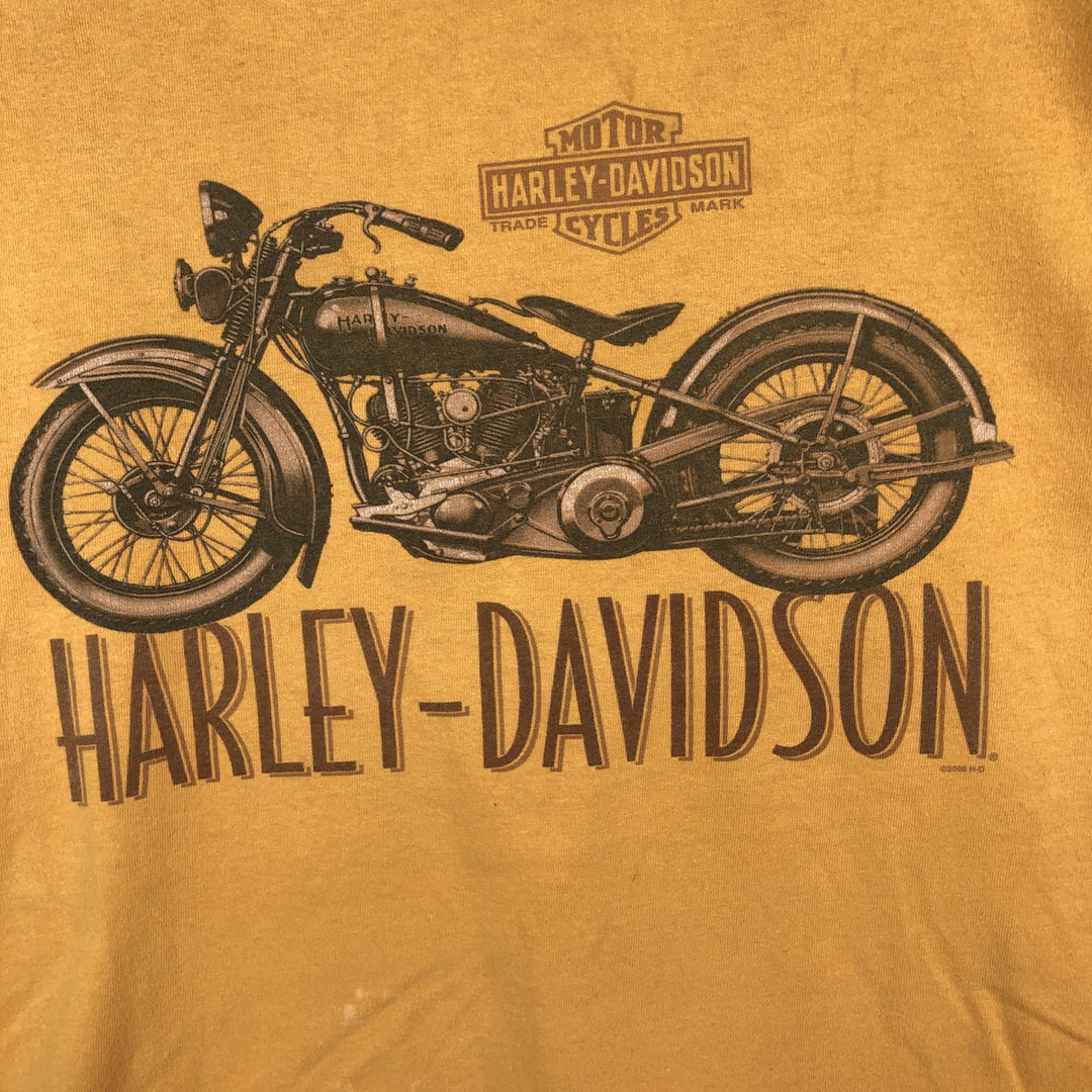 00'S Harley-Davidson Motorcycle Bike T-shirt Men's XL size unclear orange type Vintage Second Hand