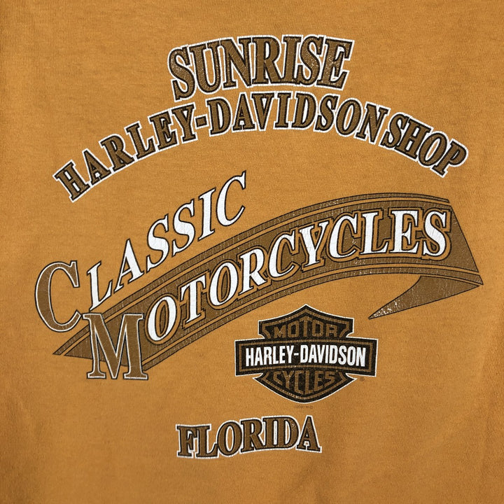 00'S Harley-Davidson Motorcycle Bike T-shirt Men's XL size unclear orange type Vintage Second Hand