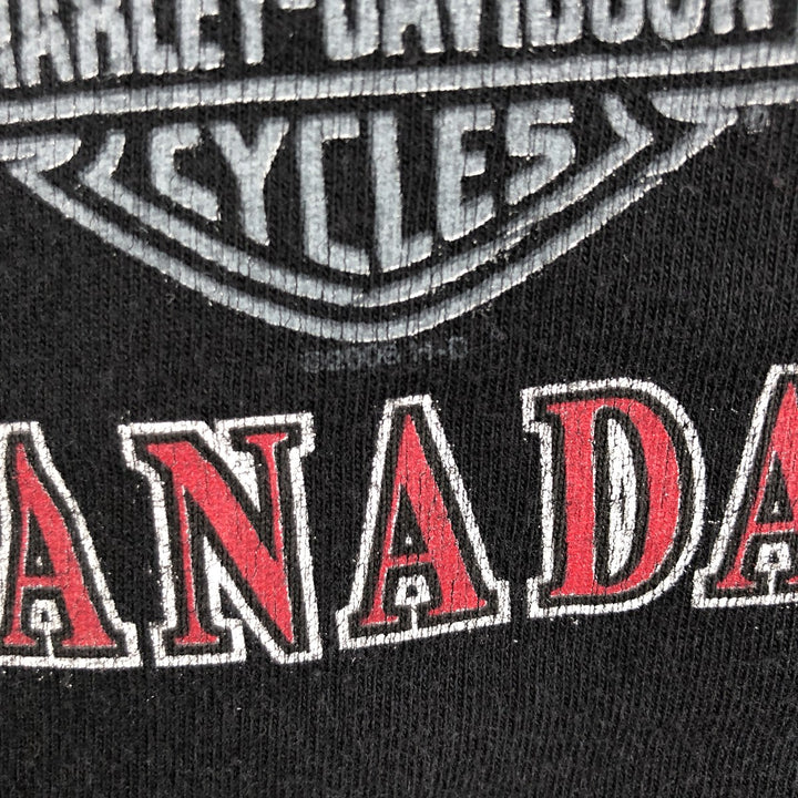 00'S Harley-Davidson Skull Pattern Motorcycle Bike T-shirt Men's XL size cotton black type Vintage Second Hand