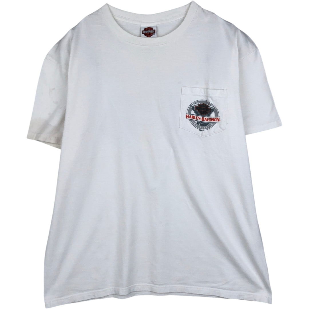 00'S Harley-Davidson Motorcycle Bike T-shirt Men's XL size cotton white type Vintage Second Hand