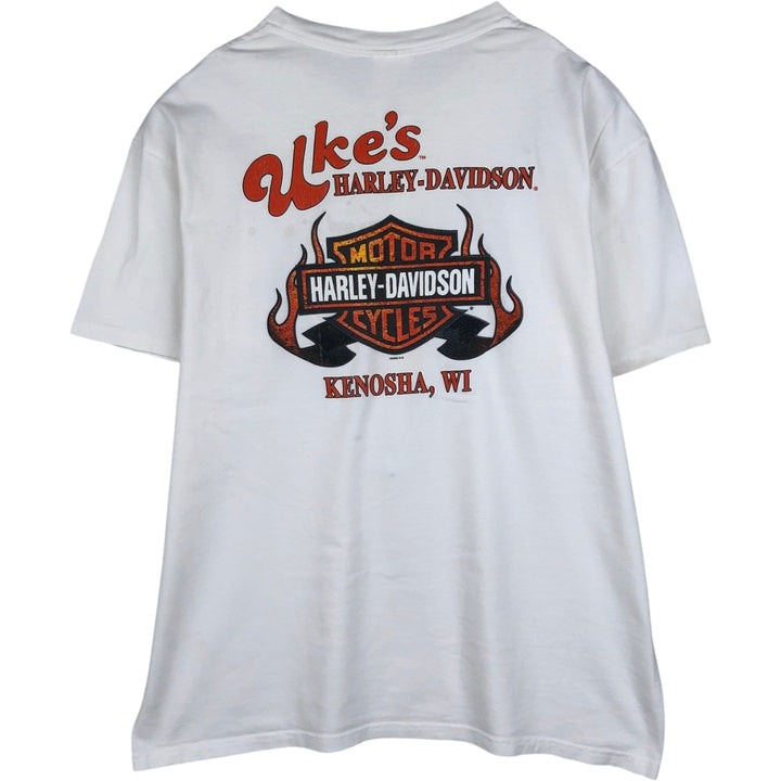 00'S Harley-Davidson Motorcycle Bike T-shirt Men's XL size cotton white type Vintage Second Hand