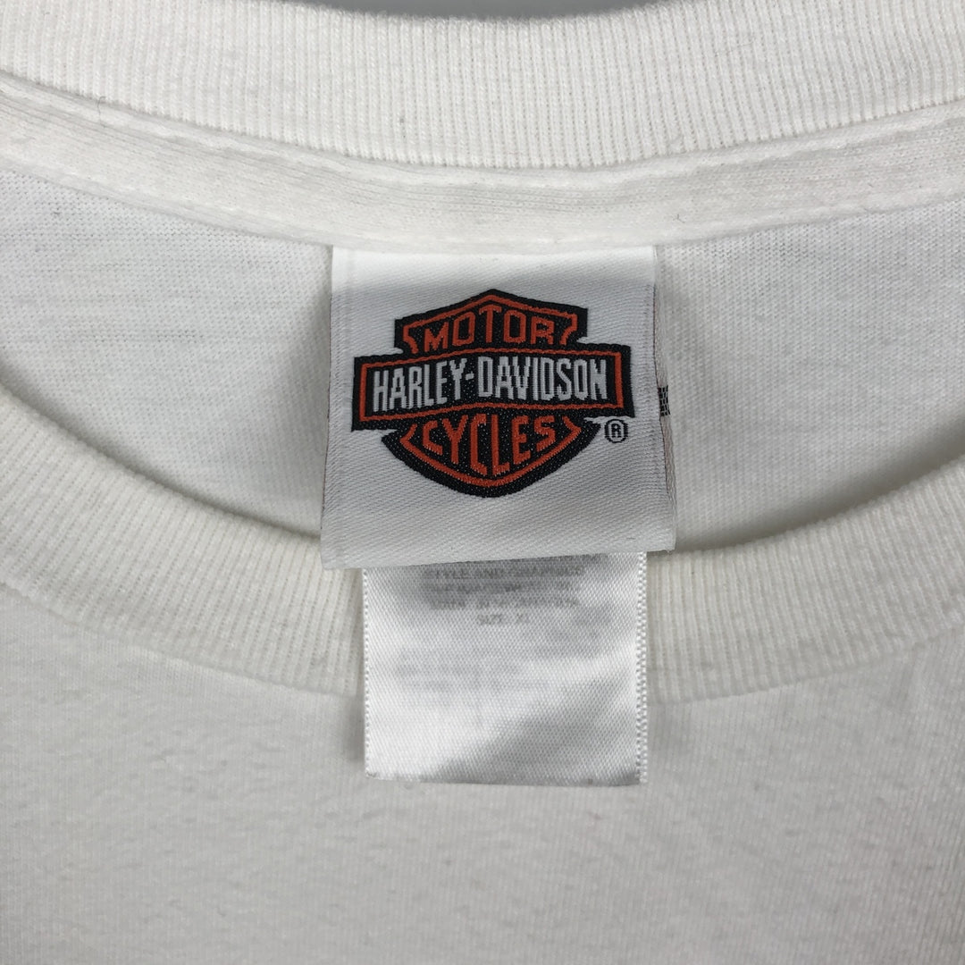 00'S Harley-Davidson Motorcycle Bike T-shirt Men's XL size cotton white type Vintage Second Hand