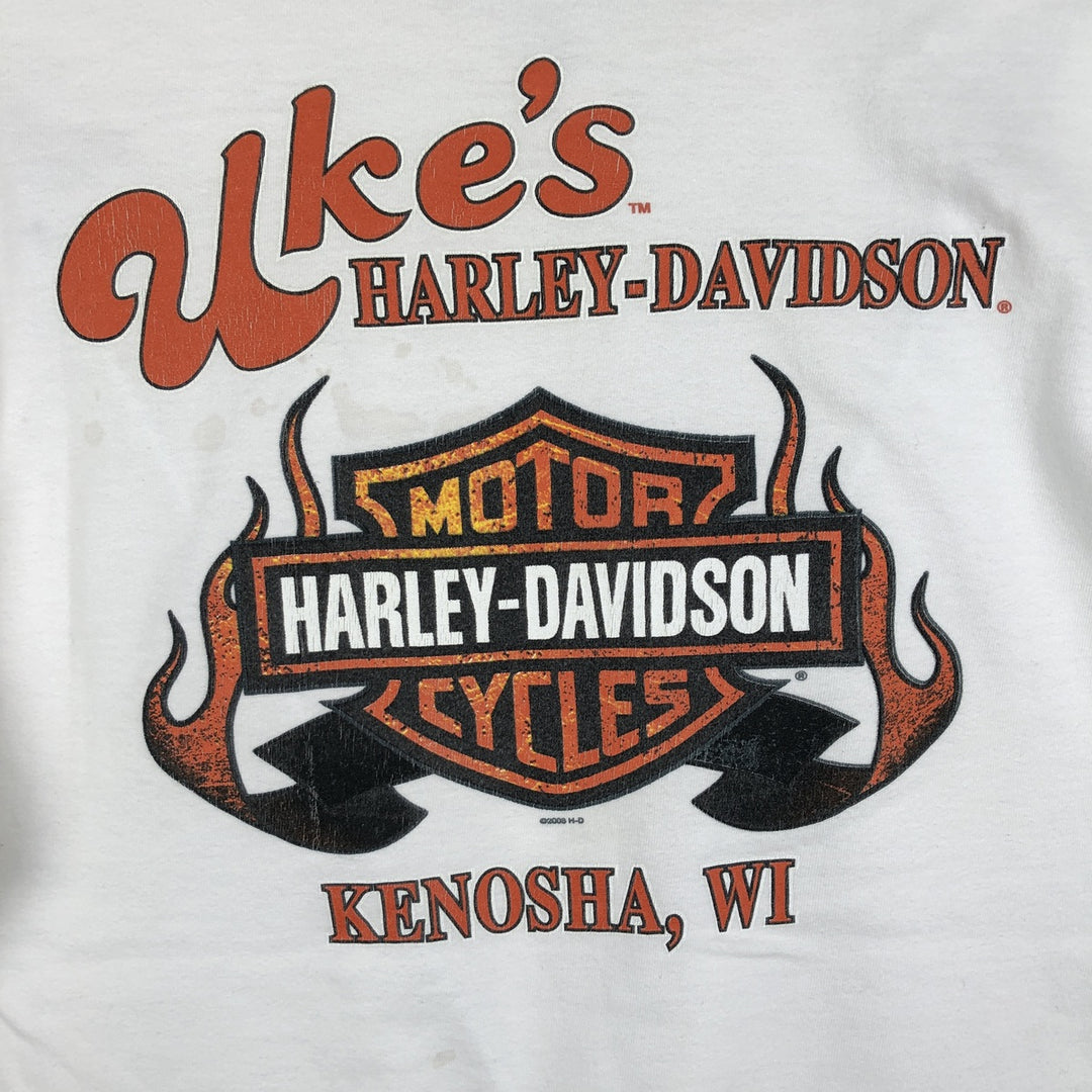 00'S Harley-Davidson Motorcycle Bike T-shirt Men's XL size cotton white type Vintage Second Hand