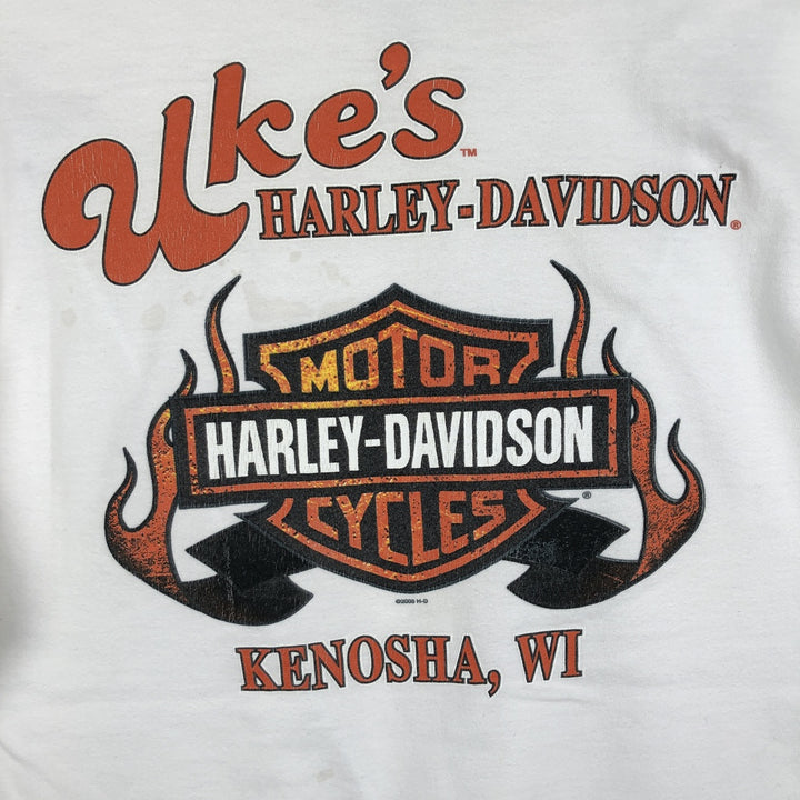 00'S Harley-Davidson Motorcycle Bike T-shirt Men's XL size cotton white type Vintage Second Hand