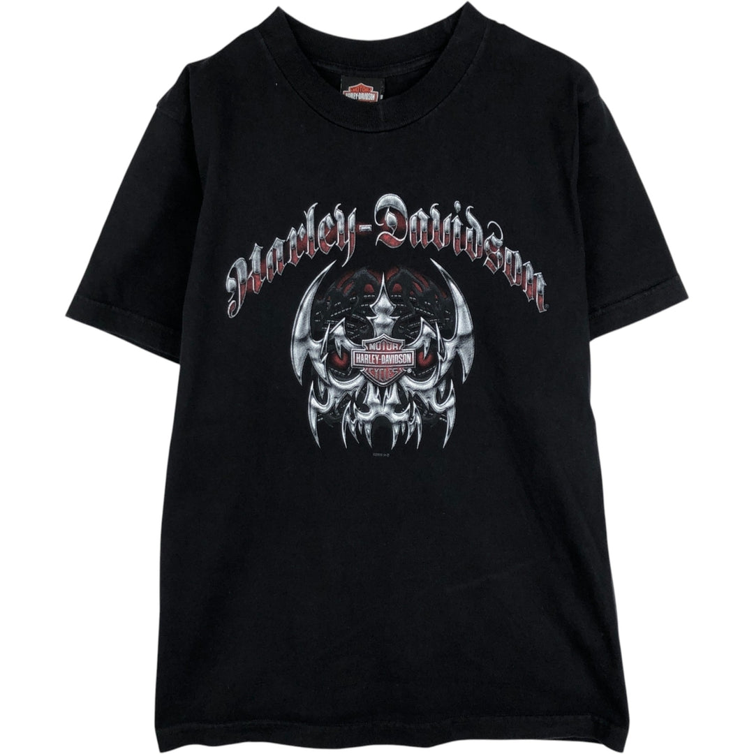00'S Harley-Davidson Tribal Motorcycle Bike T-shirt Made in USA Men's M size cotton black type Vintage Second Hand