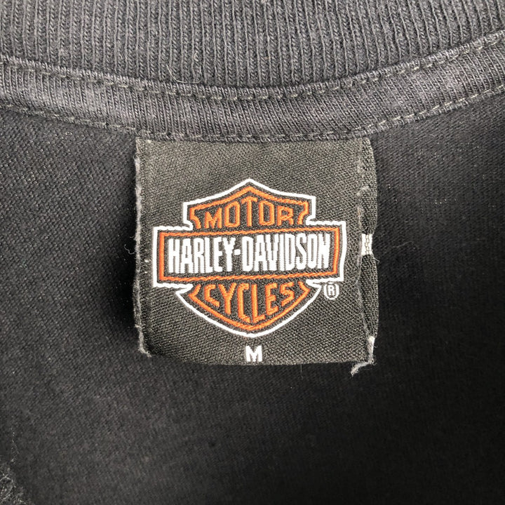 00'S Harley-Davidson Tribal Motorcycle Bike T-shirt Made in USA Men's M size cotton black type Vintage Second Hand