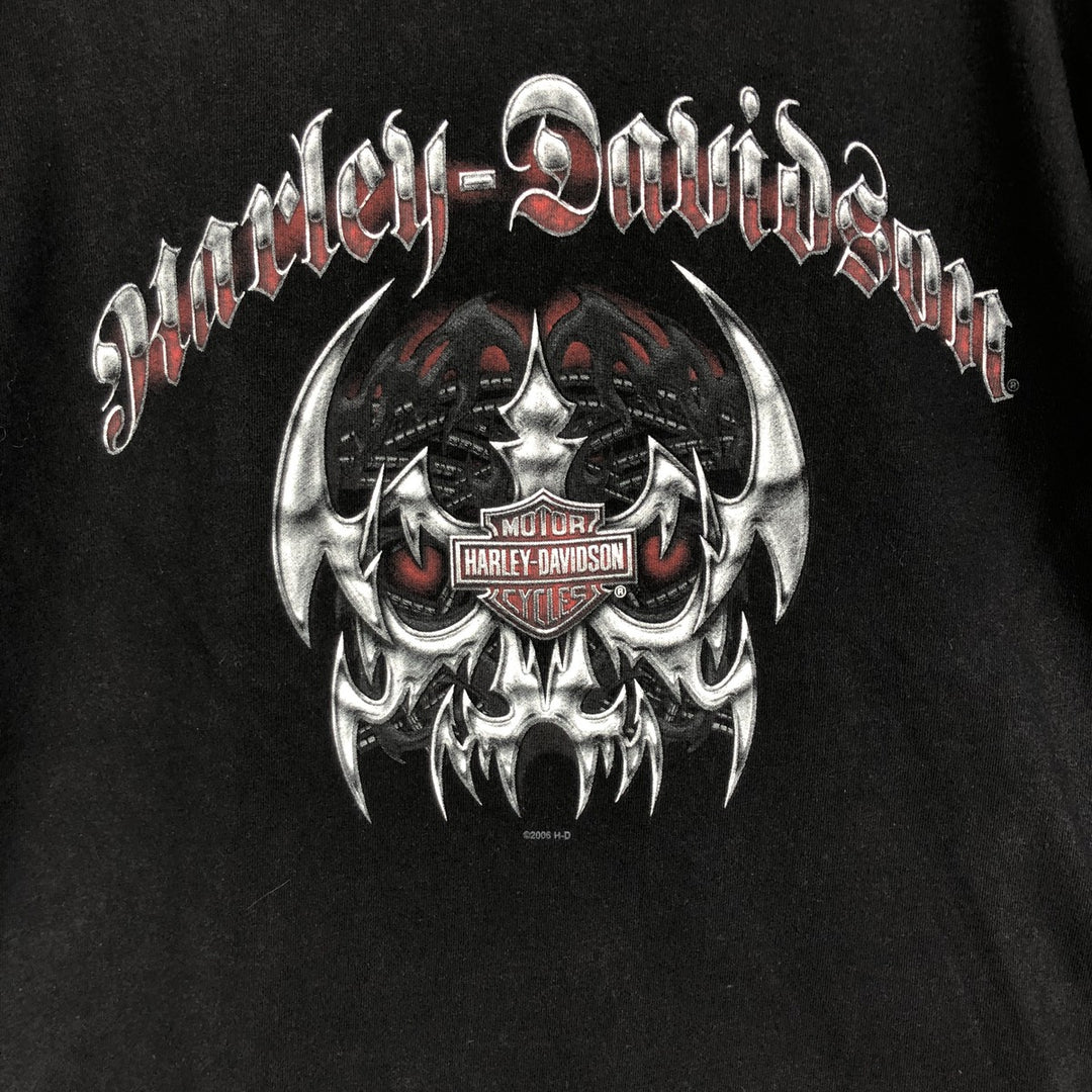 00'S Harley-Davidson Tribal Motorcycle Bike T-shirt Made in USA Men's M size cotton black type Vintage Second Hand