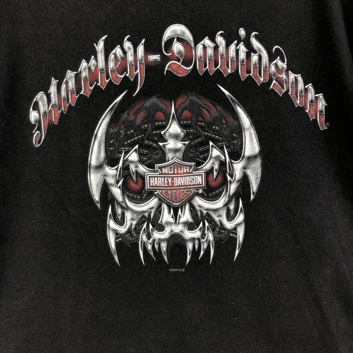 00'S Harley-Davidson Tribal Motorcycle Bike T-shirt Made in USA Men's M size cotton black type Vintage Second Hand