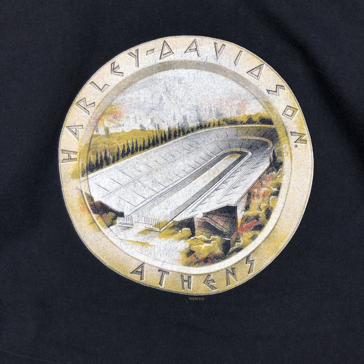 00'S Harley-Davidson Tribal Motorcycle Bike T-shirt Made in USA Men's M size cotton black type Vintage Second Hand