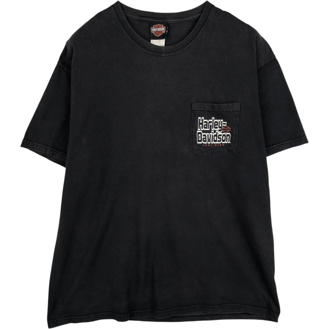 00'S Harley-Davidson Motorcycle Bike T-shirt Made in USA Men's XL cotton black type Vintage Second Hand