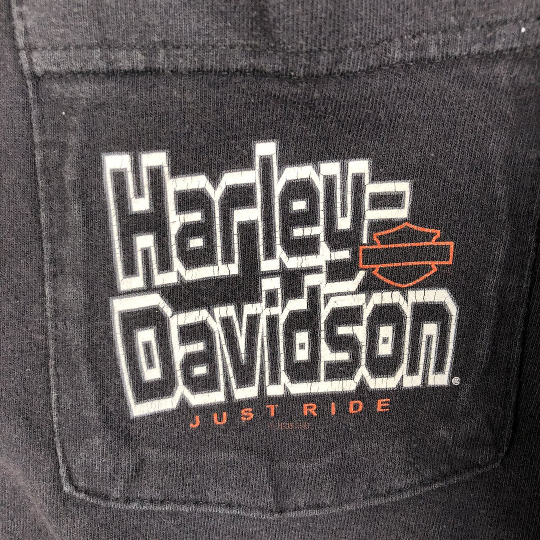 00'S Harley-Davidson Motorcycle Bike T-shirt Made in USA Men's XL cotton black type Vintage Second Hand